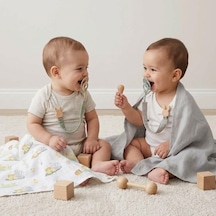 Müslin Bebek Emzik Askısı - Matcha Gree Çok renkli