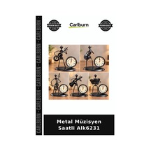 Metal Müzisyen Saatli Alk6231 Tarz Hediyelik Figür Çok Renkli