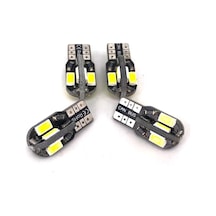 Sisa T10 Led Metal Ultra W5W 8 Ledli Park Tavan Plaka Ampülü 10 Adet Beyaz
