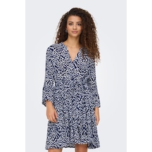 Only 15320417 Onlclemmentıne Lıfe 3/4 Dress Wvn Noos Kadın Elbise Ombre Blue Clemmentıne Grafic