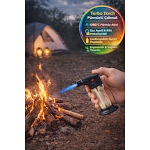 Turbo Torch Pürmüzlü Çakmak 1300 C Jet Alev Gaz Ayarlı Kilitli Doldurulabilir Torch Çakmak