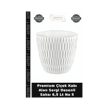 Premium Çiçek Kabı Alan Sergi Desenli Saksı 6,5 Lt No 5