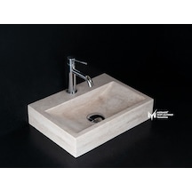 Traverten Batarya Çıkışlı Kare Lavabo