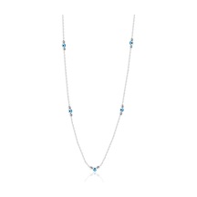 Gümüş Rodyumlu Doricalı Nazarlı Cam Göz Kolye Barcode Gümüş - Rose Gold