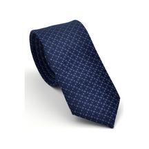 Gaffy Mavi Karışık Desenli Lacivert Dokuma Kumaş Mendilli Slim Fit Kravat // Sdk-2502-2 Lacivert