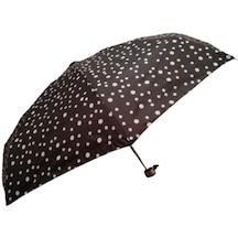 Bayan Cep Çanta Boy Şemsiye Çelik 8 Telli Manuel Puantiye Desenli