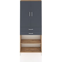 Arges Dolap 4 Raflı 2 Çekmeceli 2 Kapaklı 88x30x221 Çam-antrasit Çam