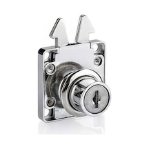 2 Adet Sürgülü Kare Çekmece Kilidi 19 Mm Çap Silindir Uzunluğu 22 Mm Zamak Gövde Nikel - 820802853 NİKEL