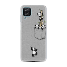 Samsung Galaxy Uyumlu A12 Kılıf Silikon Desen Exclusive Pandalar 1798