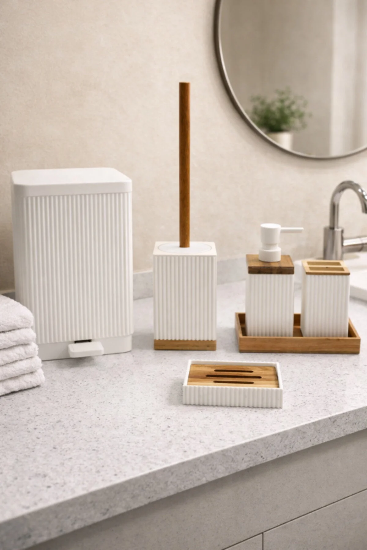 Arow Corıender 6 Parça Banyo Seti beyaz