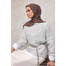 Silk Home Viskon Velora Eşarp Acı Kahve Yonca Desenli Tok Duruşlu 90x90 Çok Renkli