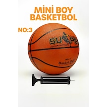 Mini Boy Basketbol Topu İç Dış Mekan Pompa Hediyeli 3 Numara Renkli