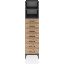 Kronos Dolap 2 Raflı 7 Çekmeceli 44x59x182 Antrasit-çam Antrasit