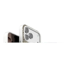 Onegif Apple iPhone Uyumlu iPhone 17 Pro Max Bright Simli Kapak - Çöl Titanyum Renkli