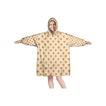 Golden Retriever Desenli Giyilebilir Battaniye Hoodie, Unisex, Kalın, Cepli-a4 Golden Retriever Head