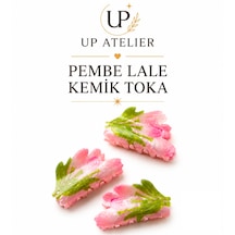 Pembe Lale Kemik Toka 8cm