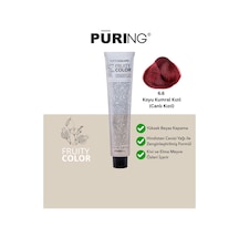Purıng Fruity Color Meyve Asitli Profesyonel Krem Saç Boyası Canlı Kızıl 100 ML 6.6 Koyu Kumral Kızıl