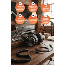 108db Studio Hifi Kablolu Kulak Üstü Kulaklık, 50mm Sürücü, Mikrofonlu, Siyah