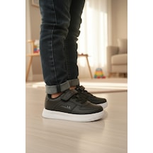 Enoch Cırt Cırtlı Delikli Burun Taban Destekli Çocuk Sneaker SİYAH-BEYAZ