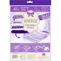 Homebasix Vakumlu Hurç 4'lü Set Xl - 2xxl - Jumbo 2 Adet Çok Renkli