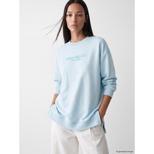 LC Waikiki Lc Waıkıkı Mavi New York City Baskılı Kadın Sweatshirt Tunik