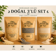 Anadolu Şifa Harput Karnıyarık Otu Kabuğu Tozu + Sandaloz Sakızı + Chia Tohumu 3x50 Gr Bitkisel Ürün Seti