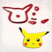 Pikachu Yüz Detay Kurabiye Kalıp Seti 7 Li KIrmızı