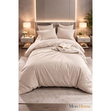 More Home Tek Kişilik Nevresim Takımı  Lastikli Çarşaf Bej