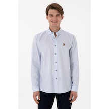 U.S. Polo Assn. U.s. Polo Assn. Dokuma Uzun Kol Regular Gömlek 2083079 Açık Mavi