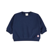 Civil Baby Çiçek Nakışlı Basic 6-18 Ay Sweatshirt - Lacivert Koyu Lacivert