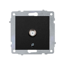 Ovivo Metalik Siyah Tv Prizi F Konnektörlü Çerçevesiz