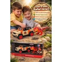 Drive Sesli Işıklı Safari Aracı Dinozorlu Sürtme Oyuncak 3+ Yaş