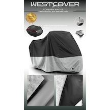 Peugeot Vivacity 125 Arka Çanta Uyumlu Vinleks Yüksek Kalite Gri Siyah Motosiklet Brandası