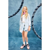 Defacto Kız Çocuk Pamuklu Jean Şort Etek E5358a825aunm39 Mavi