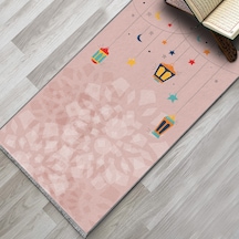 Evaşk Çocuk Seccadesi Namazlık Dokuma Halı Kaymaz Muslumana Seccade50 x 90 PEMBE 1EVASK410P66