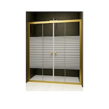 Durul Duşakabin Duvardan Duvara Ön Cephe 4Mm Altın Profilli Şeffaf