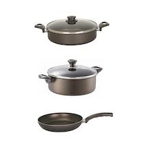 Mehtap Onyx Teflon 26 CM Karnıyarık Ve Tava 24 CM Derin Tencere