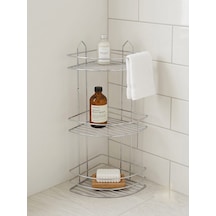 Banyo Düzenleyici Lux Raf, 3 Katlı Raf Üçgen Krom