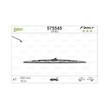 Valeo 575545 Silecek Süpürgesi Tek 450MM - Montaj Aparatlı