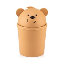 Mini Çöp Kutusu Masaüstü Çöp Kovası Kahverengi
