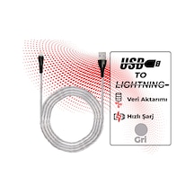 Ttaf T-CHR-04-1 USB-A To Lightning 2.4 A Işıklı Şarj Data Aktarım Kablosu