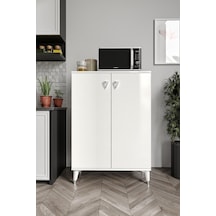 Simple Çok Amaçlı Dolap Mutfak Balkon Kiler Banyo Ayakkabılık Dolabı Beyaz Gümüş
