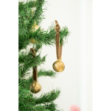 X Den.interiors Yılbaşı Ağaç Süsü Boz Yeşil Küçük Gold Top Çan Boz Yeşil - 663813123