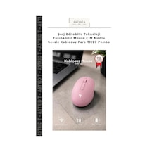 Şarj Edilebilir Teknoloji Taşınabilir Mouse Çift Modlu Sessiz Kablosuz Fare Tm17 Pembe