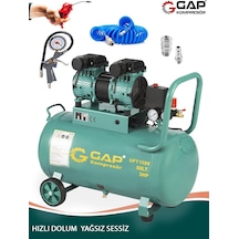 Germany Stle Gp 50 Litre Sessiz Yağsız Hızlı Dolum 2 Hp Kompresör Lastik Şişirme Hava Hortumu Setli