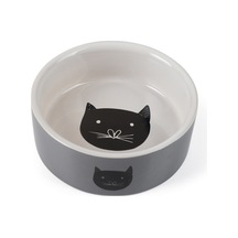 Beeztees Kedi Mama Su Kabı, Seramik, Gri, 11,5cm, 180ml
