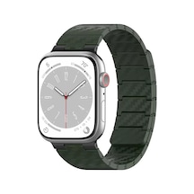 Watch 45mm Carbon Steel Kordon - Koyu Yeşil Ahşap