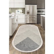 West Home Makinede Yıkanabilir Kaymaz Taban Leke Tutmaz Oval Salon Halısı Mutfak Halısı Ve Yolluk Wh 586 Beige Oval
