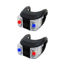 Efr Silicon Çiftli Flaşör Kırmızı Mavi Işıklı Pil Dahil Jy-267-6c Siyah
