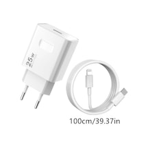 Honeybeeshop Beşli Fiş 1m Kablo Samsung İpdone Uyumlu Hızlı Şarj Cihazı 25w Usb C Ve Usb Cden Lightning Kablolu